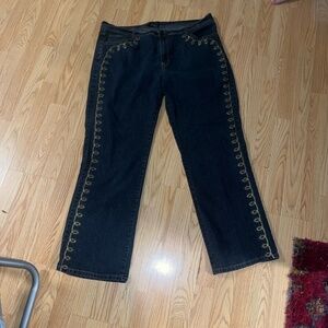 Early 2000s U-51 Jeans with Gold Embellishments Size 20